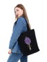Zoozie Bags Bolso de Mano de Algodón Negro 35x40x8 cm